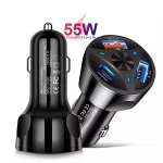 شارژر فندکی فست شارژ ۵۵ وات ۳ پورت مدل Quick Charger - تصویر 2
