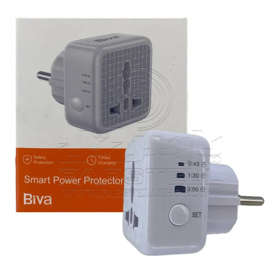 محافظ-برق-و-تبدیل-تایمر-دار-بیوا-مدل-biva-ps-03-smart-power-protector-1 محافظ برق و تبدیل تایمر دار بیوا مدل Biva PS-03 Smart Power Protector - تصویر 1
