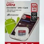 کارت حافظه رم میکرو اس دی سن دیسک 128 گیگ مدل Ultra 120MB/s