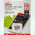 کارت حافظه رم میکرو اس دی سن دیسک 16 گیگ مدل Ultra 120MB/s