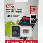 کارت حافظه رم میکرو اس دی سن دیسک 256 گیگ مدل Ultra به همراه آداپتور Verity
