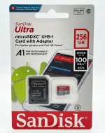 کارت حافظه رم میکرو اس دی سن دیسک 256 گیگ مدل Ultra به همراه آداپتور Verity