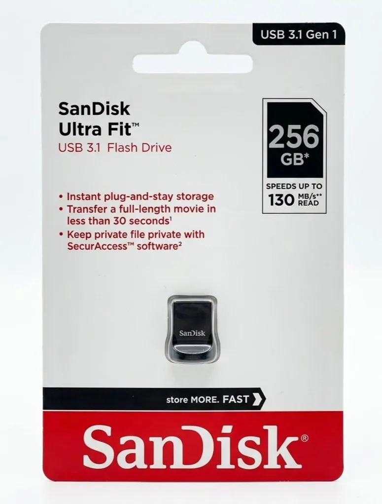 فلش-مموری-سن-دیسک-256-1 فلش مموری سن دیسک Ultra Fit ظرفیت 256 گیگابایت USB 3.1 - تصویر 1